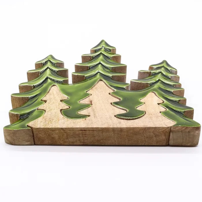 Decoración de madera 3D Perdido en el Bosque – Tres Árboles 20 × 23 cm