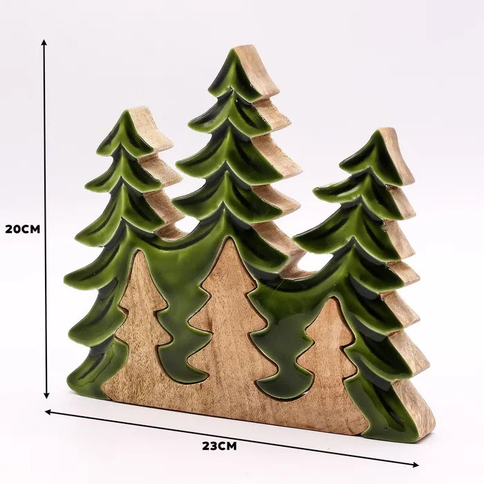 Decoración de madera 3D Perdido en el Bosque – Tres Árboles 20 × 23 cm
