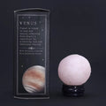 Planeta de Cuarzo Rosa con Soporte Solar - Venus - 40mm