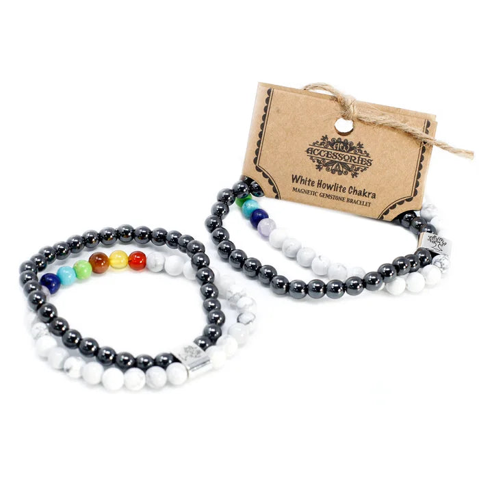 Pulsera de Howlita Blanca Magnética – Chakra