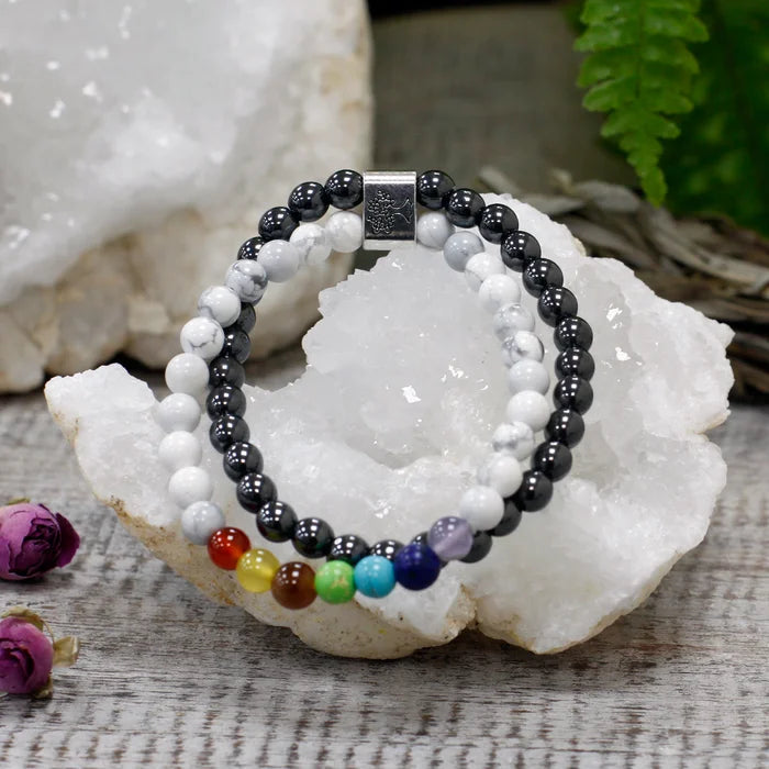 Pulsera de Howlita Blanca Magnética – Chakra