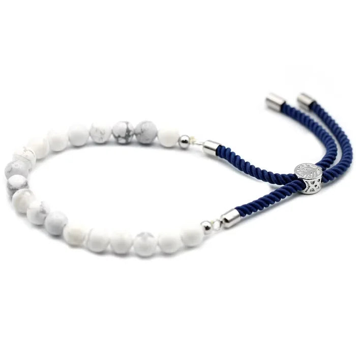 Polsera de fil vermell amb Howlita blanca - Xacres