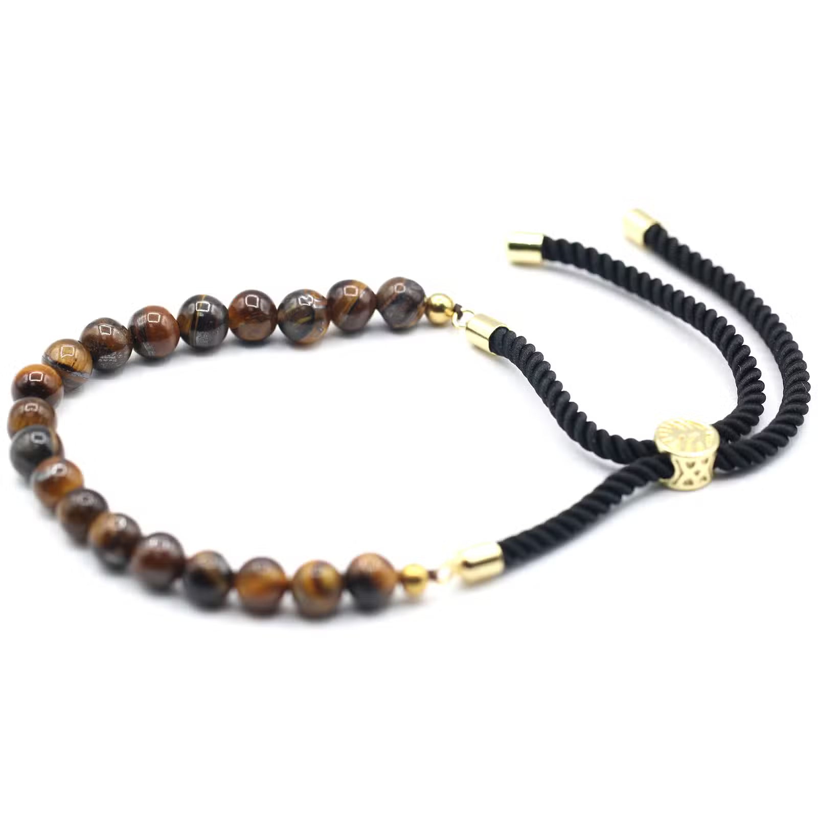 Pulsera de hilo negro con Ojo de Tigre