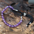 Pulsera de hilo negro de Amatista