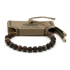 Pulsera de hilo verde con Jasper multicolor