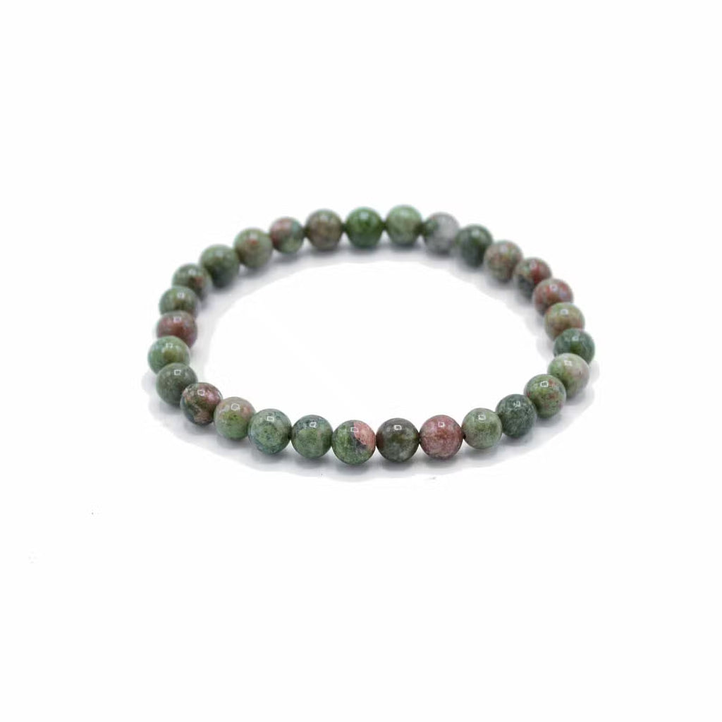 Lot de 2 polseres de pedres precioses -Jaspi Blanc + Jade oliva-Pau i curació