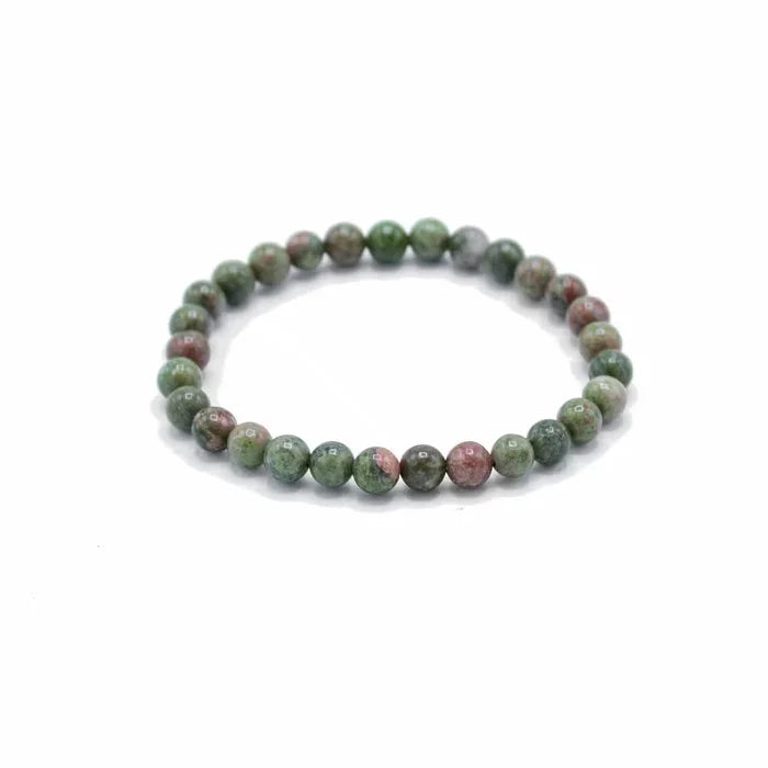 Lot de 2 polseres de pedres precioses -Jaspi Blanc + Jade oliva-Pau i curació