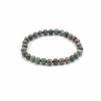 Lot de 2 polseres de pedres precioses -Jaspi Blanc + Jade oliva-Pau i curació
