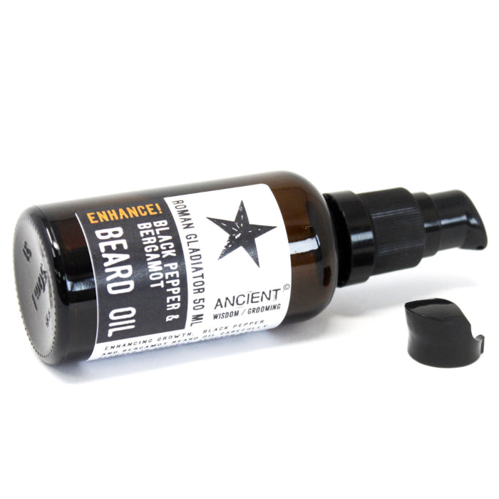 Aceite para Barba Esencia Vital - Mejora - 50 ml - Nutrición, Suavidad y Aroma de Pimienta Negra y Bergamota