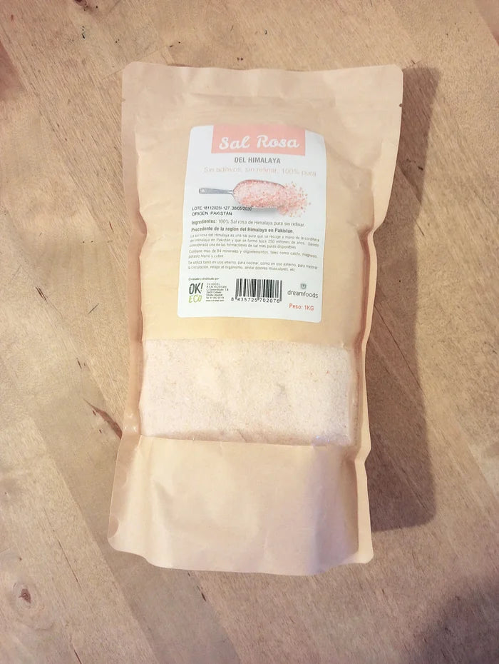 Sal Rosa del Himalaya Pura Sin Refinar - 1 kg