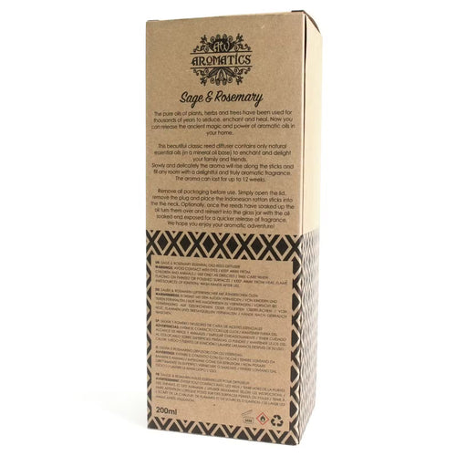 Difusor de Varillas con Aceites Esenciales de Salvia y romero