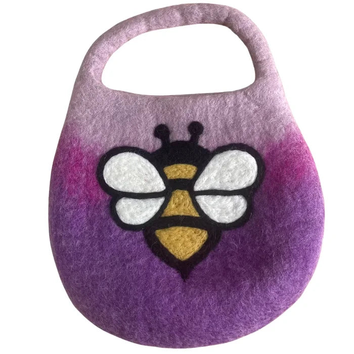 Bolsa abeja de fieltro al agua - Tonos lavanda