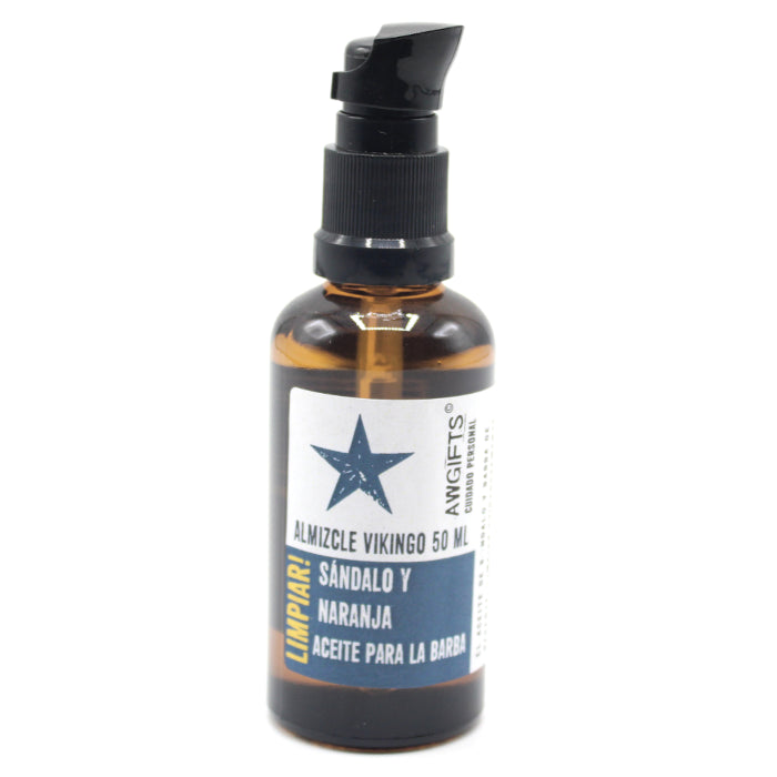 Aceite para Barba Almizcle Vikingo - Limpia - 50 ml - Nutrición, Suavidad y Aroma Cítrico Amaderado