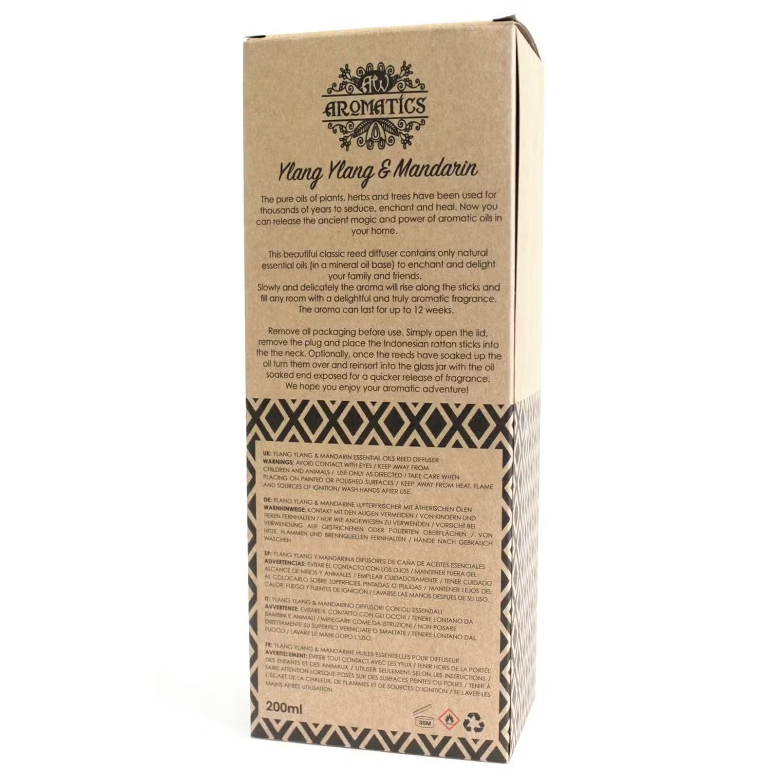 Difusor de Varillas con Aceites Esenciales de Ylang Ylang y Mandarina