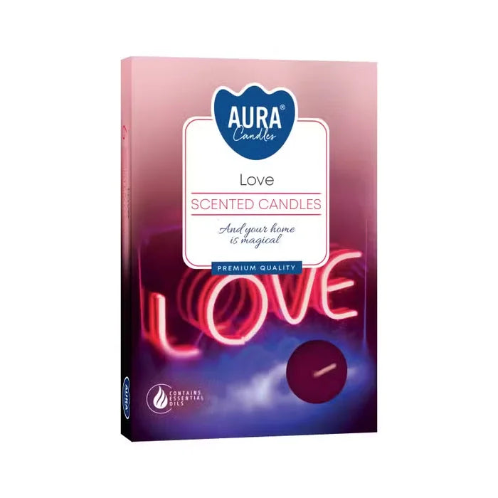 Set de 6 Velas de Té Perfumadas – Amor