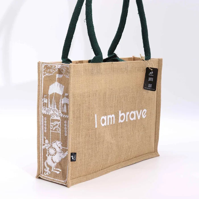 Bolsa de tela de Yute Hop Hare - Soy valiente