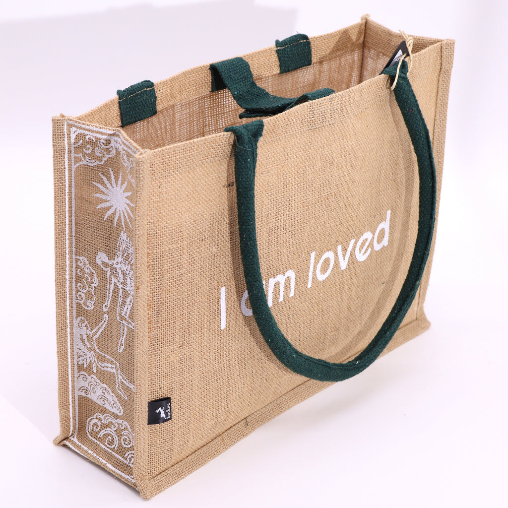 Bolsa de tela de Yute Hop Hare - Soy amada