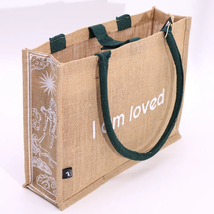 Bolsa de tela de Yute Hop Hare - Soy amada