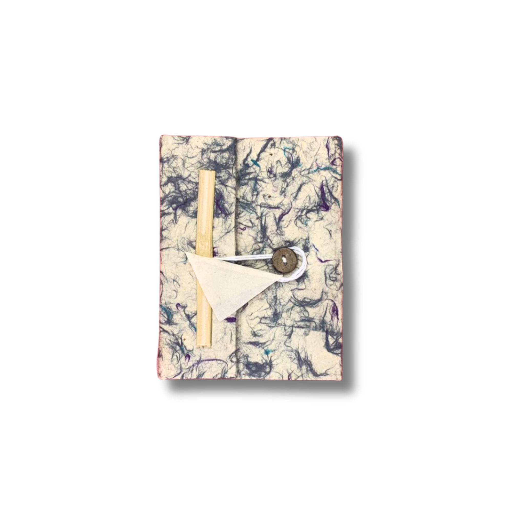 Cuaderno Mini Lokta - Algodón Azul Mixto-40 hojas-12x8cm