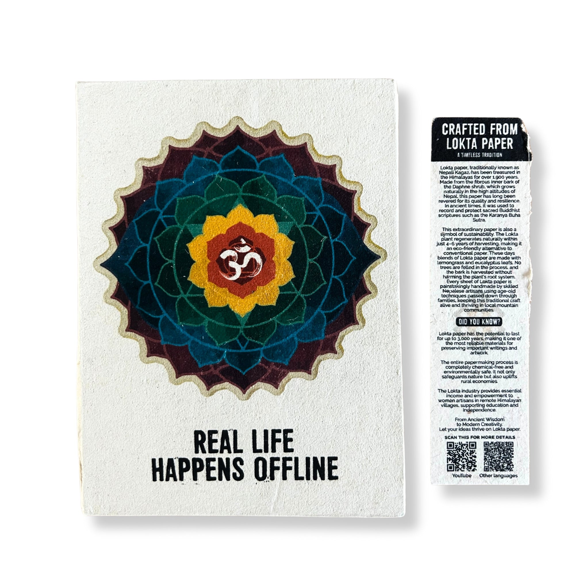 Cuaderno Grande Papel Lokta - Vida Real - 45 Hojas - 21 x 15 (cm)