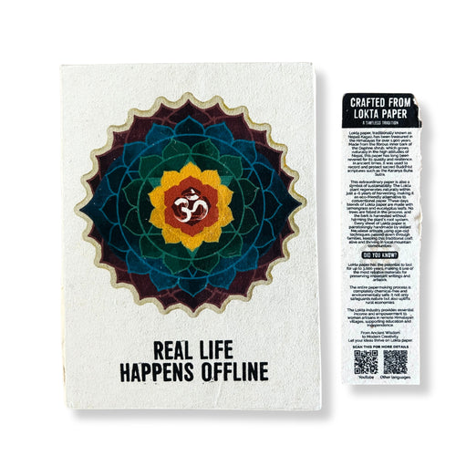 Cuaderno Grande Papel Lokta - Vida Real - 45 Hojas - 21 x 15 (cm)