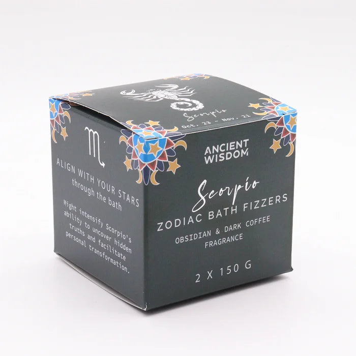 Lote de 2 Bombas de Baño Zodiacal Escorpio – Obsidiana y Café Oscuro