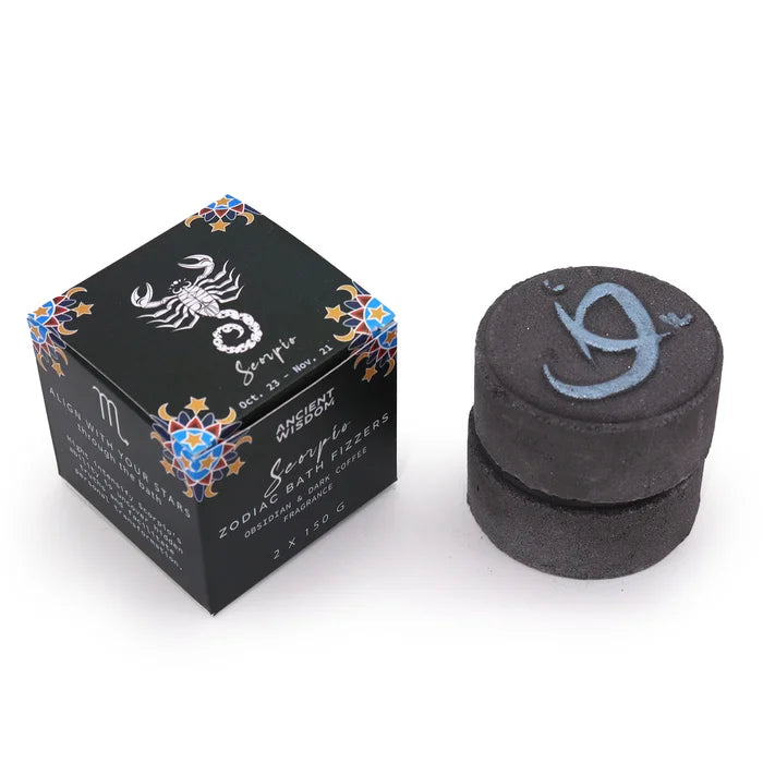 Lote de 2 Bombas de Baño Zodiacal Escorpio – Obsidiana y Café Oscuro